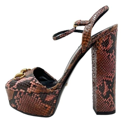 gucci platform sandals claudie|Gucci snakeskin sandals.